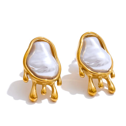 Baroque simulated pearl modern finger ring - product image