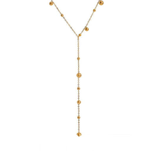 Bead long minimalist ball pendant necklace - product image