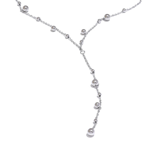 Bead long minimalist ball pendant necklace - product image
