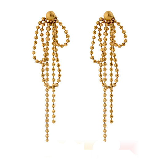 Bead tassel modern drop earrings women - product image