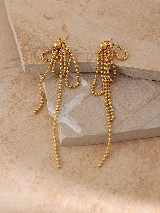 Bead tassel modern drop earrings women - product image