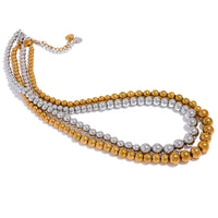 Beaded Chain Necklace Bracelet Unisex Jewelry Set