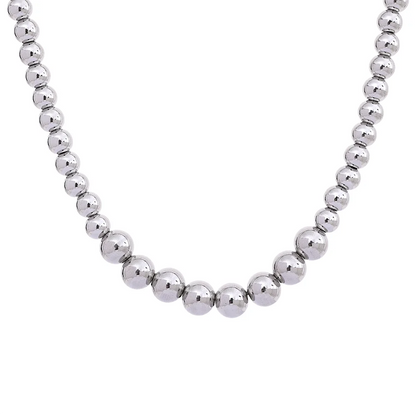 Beaded chain necklace bracelet unisex jewelry set - product image
