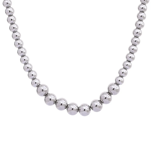 Beaded chain necklace bracelet unisex jewelry set - product image
