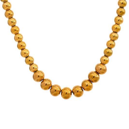 Beaded chain necklace bracelet unisex jewelry set - product image