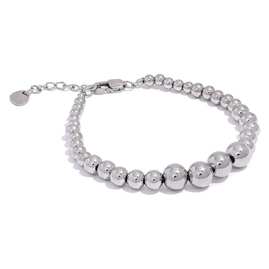 Beaded chain necklace bracelet unisex jewelry set - product image