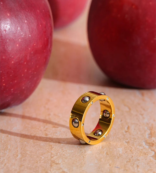Beaded scrollable adjustable fashion finger ring - product image