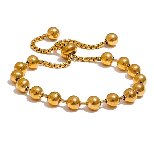 Beads chain adjustable abstract charm bracelet - product image