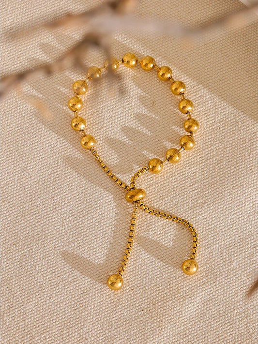 Beads chain adjustable abstract charm bracelet - product image