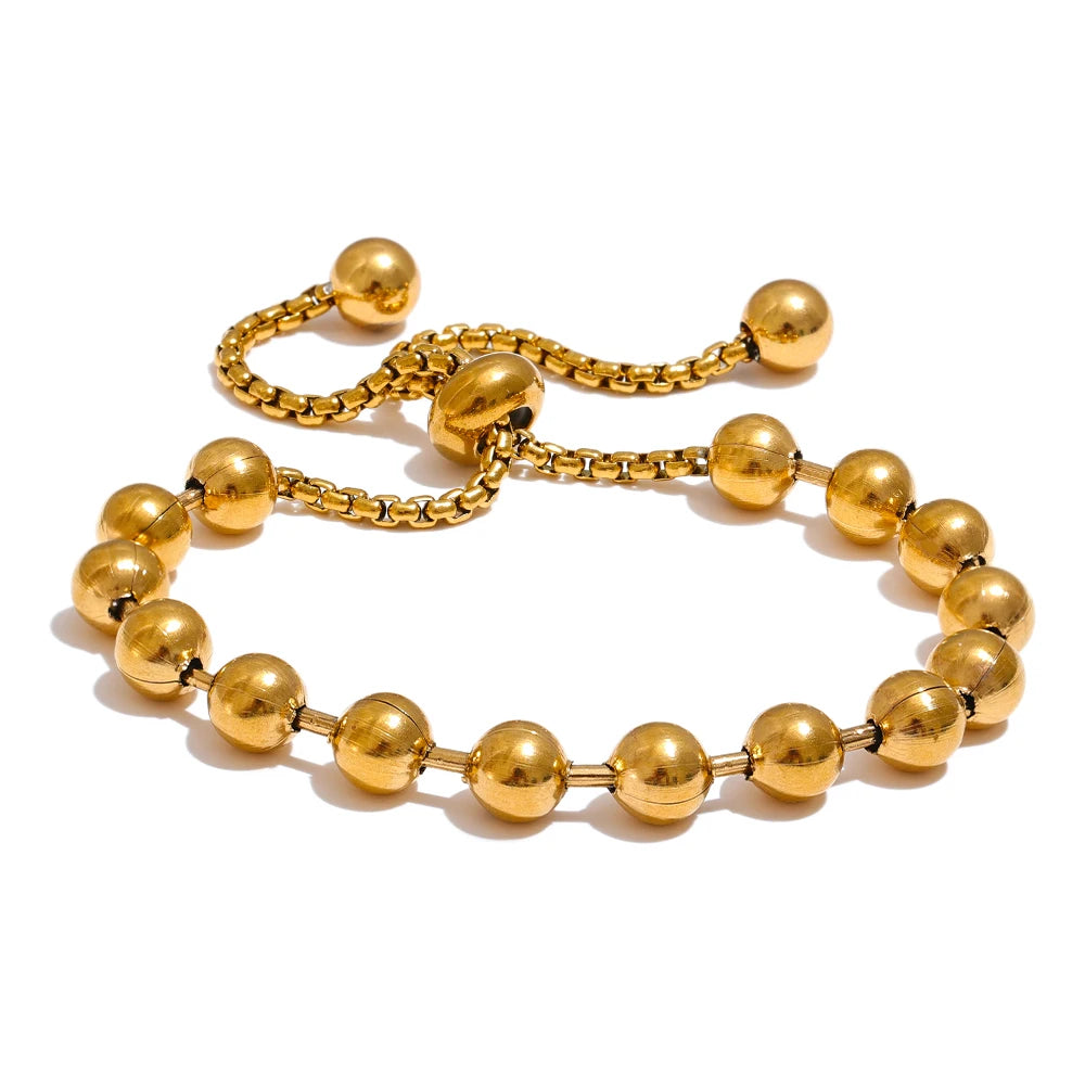 Beads chain adjustable abstract charm bracelet - product image
