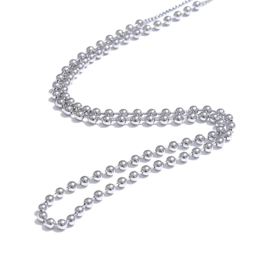 Beads chain adjustable necklace bracelet set - product image