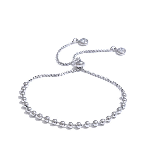Beads chain adjustable necklace bracelet set - product image