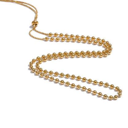 Beads chain adjustable necklace bracelet set - product image