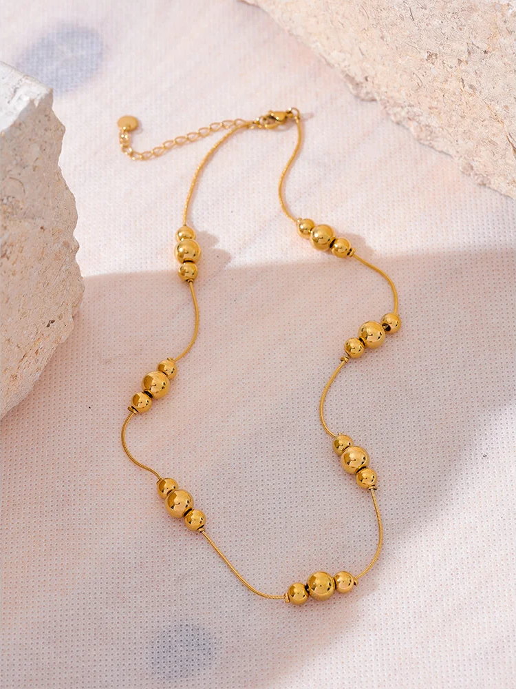 Beads chain collar necklace rust proof fashion - product image