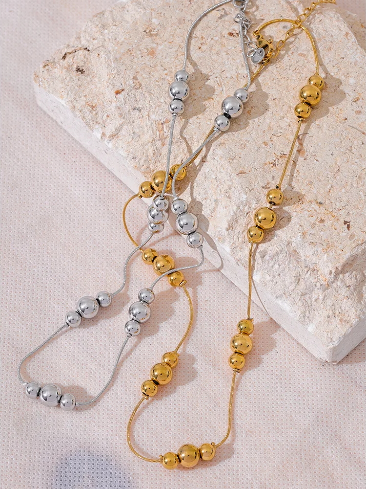 Beads chain collar necklace rust proof fashion - product image