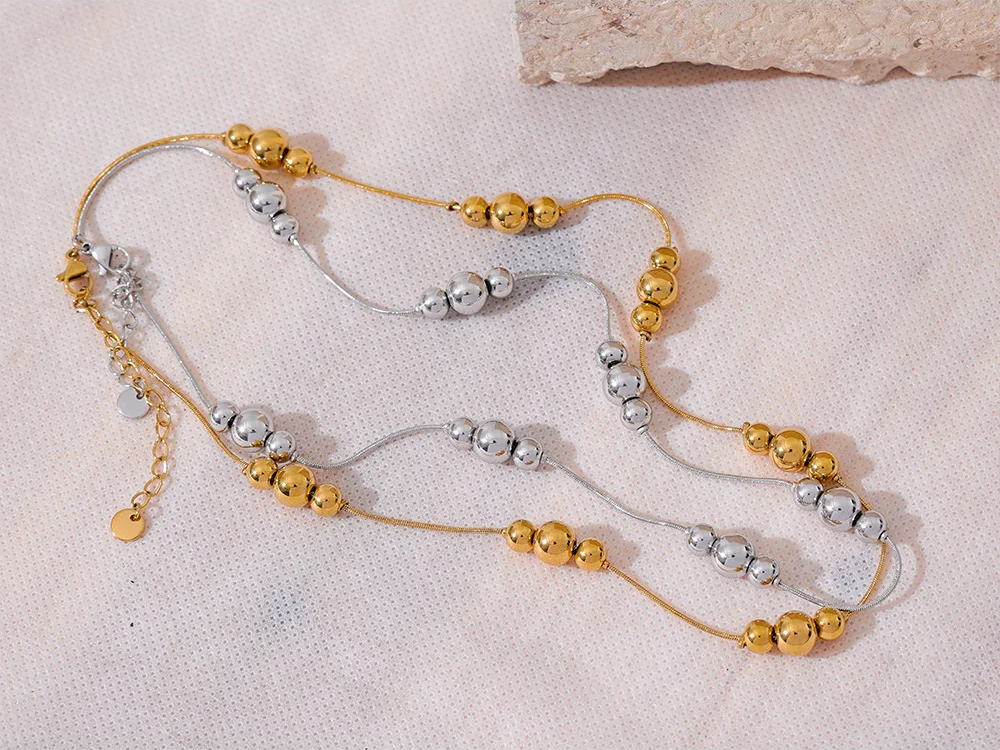 Beads chain collar necklace rust proof fashion - product image
