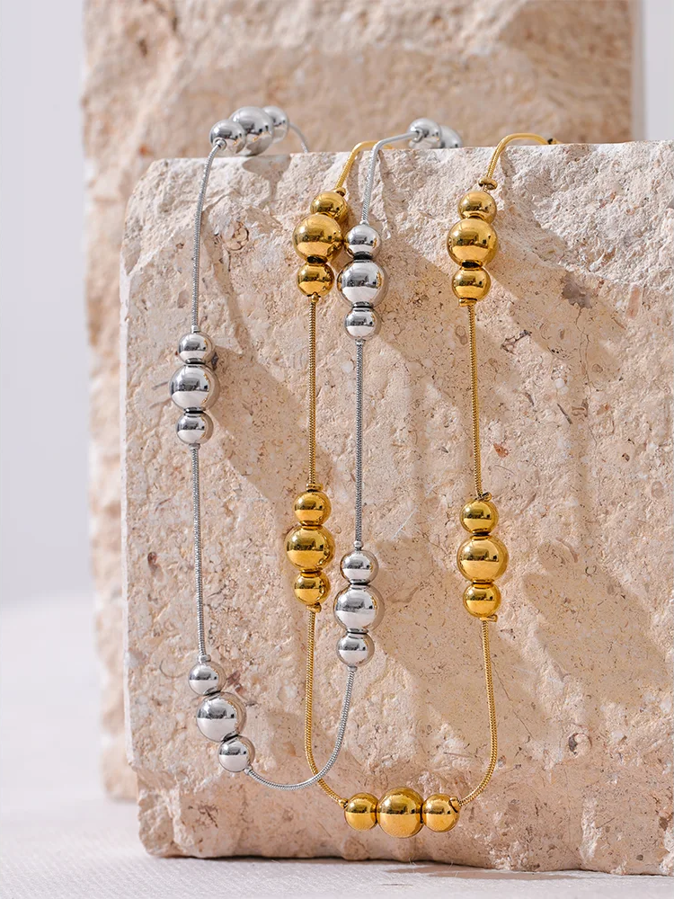 Beads chain collar necklace rust proof fashion - product image
