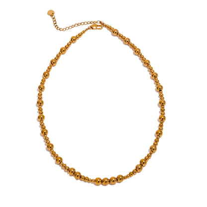 Beads chain minimalist metal texture necklace - product image