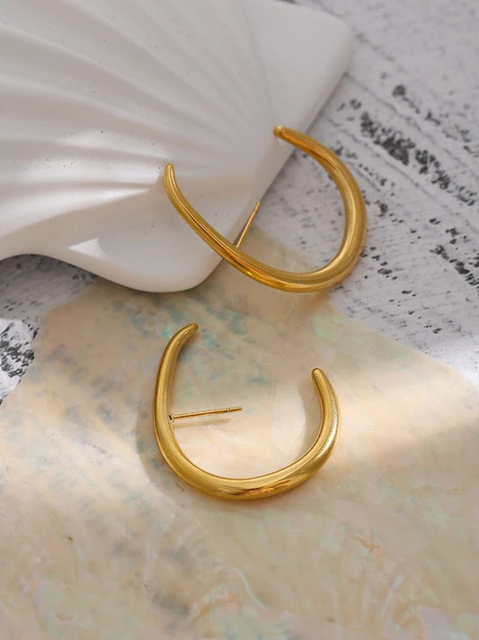 Big abstract minimalist statement stud earrings - product image