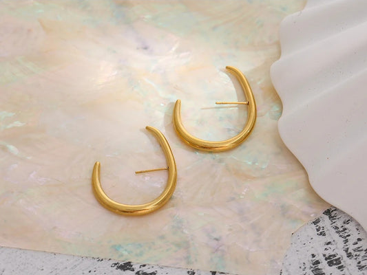 Big abstract minimalist statement stud earrings - product image