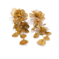 Big Flower Tassel Drop Party Eye-Catching Earrings