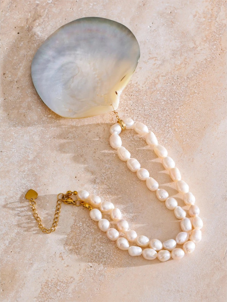 Big shell freshwater pearl pendant necklace - product image