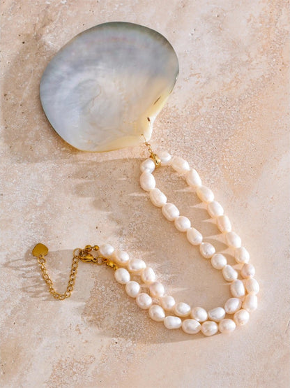 Big shell freshwater pearl pendant necklace - product image