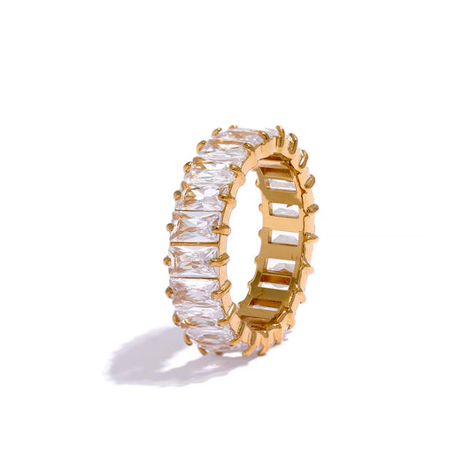 Bling colorful cubic zirconia textured ring - product image
