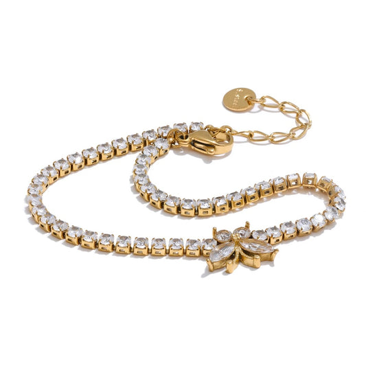 Bling cubic zirconia butterfly charm bracelet - product image