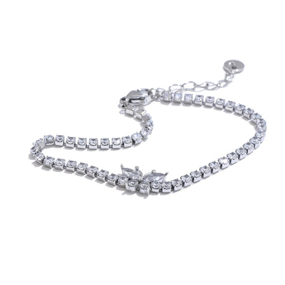 Bling cubic zirconia butterfly charm bracelet - product image