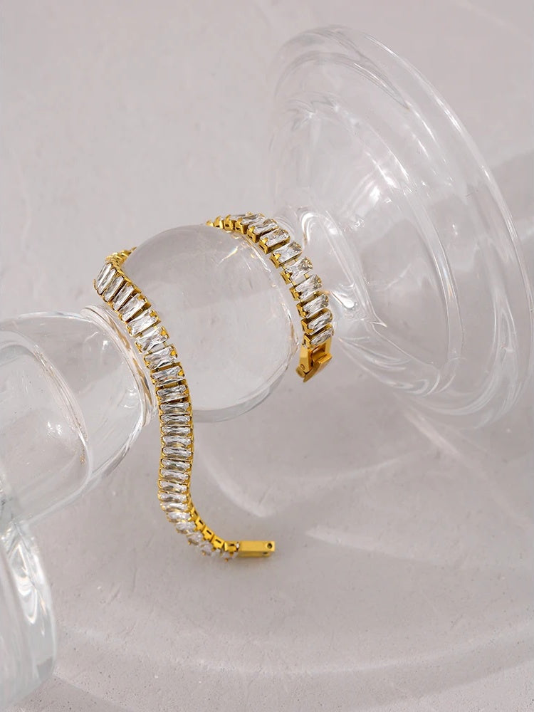Bling cubic zirconia modern chain women bracelet - product image