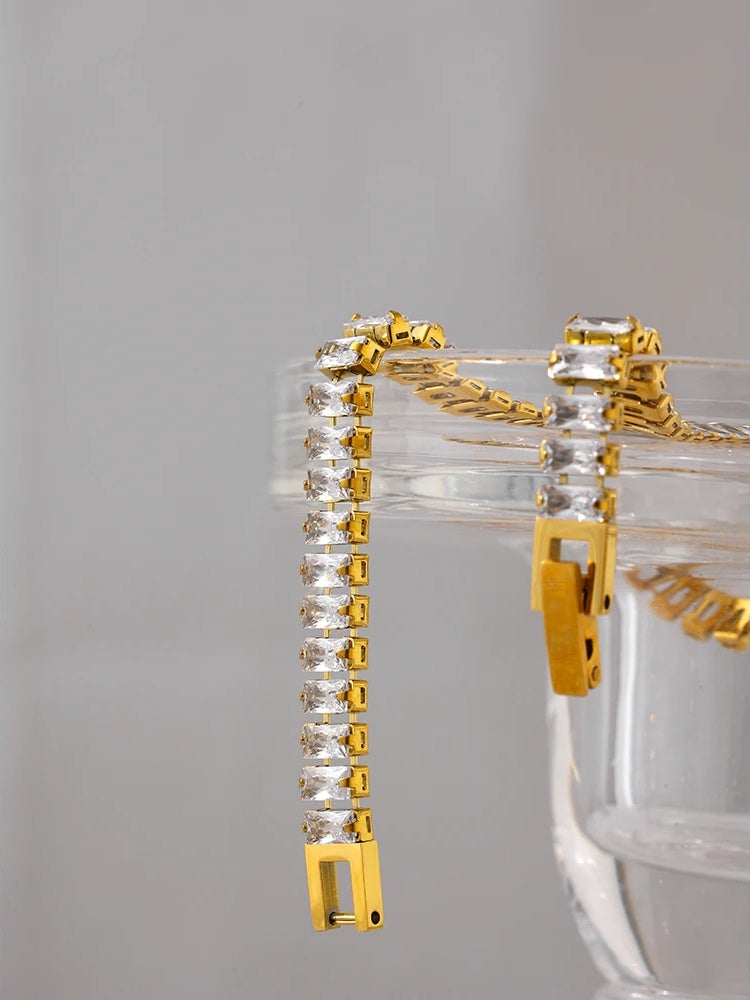 Bling cubic zirconia modern chain women bracelet - product image