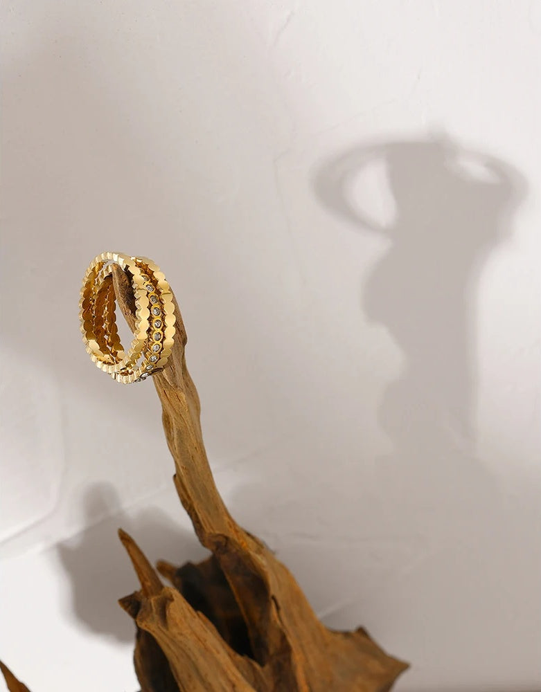 Bling cubic zirconia modern wedding finger ring - product image