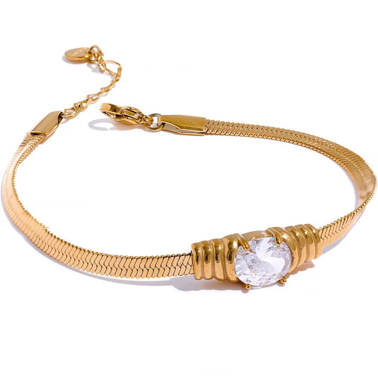 Bling cubic zirconia snake chain bracelet - product image