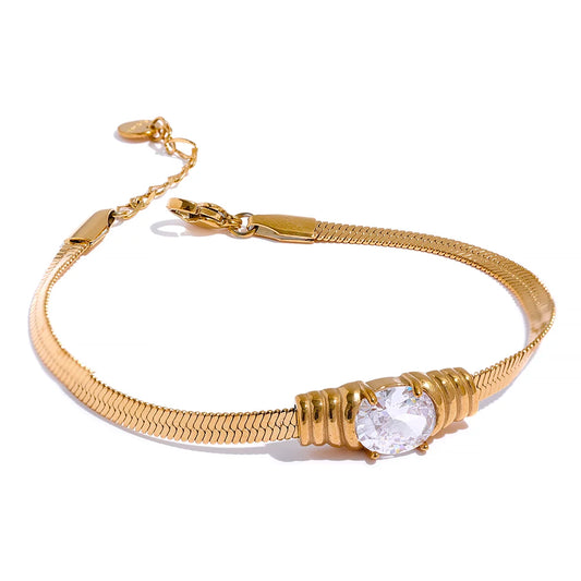Bling cubic zirconia snake chain bracelet - product image