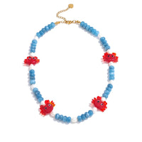 Blue Natural Stone Freshwater Pearl Necklace