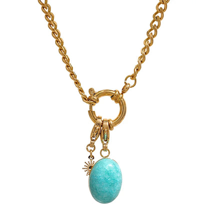 Blue natural stone star chain pendant necklace - product image