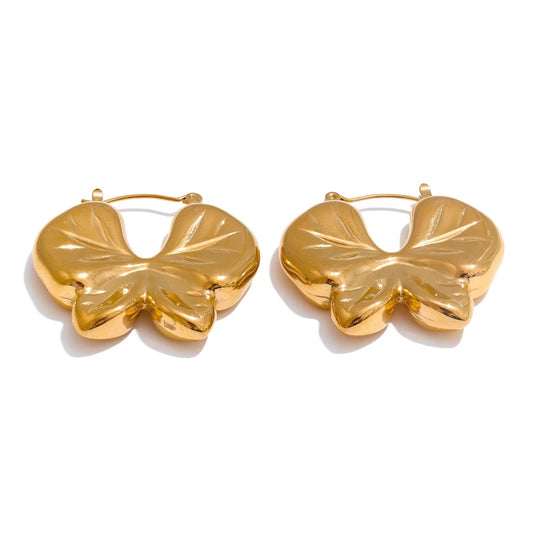 Bow knot metal daily hoop earrings - product image