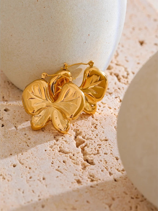 Bow knot metal daily hoop earrings - product image