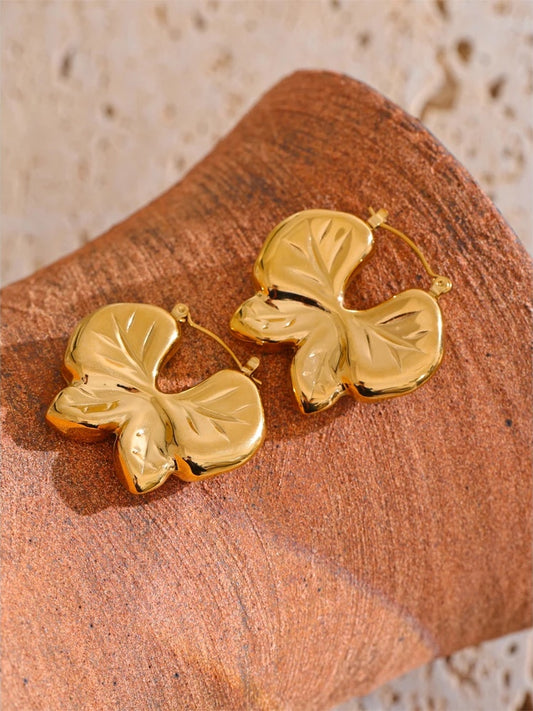 Bow knot metal daily hoop earrings - product image