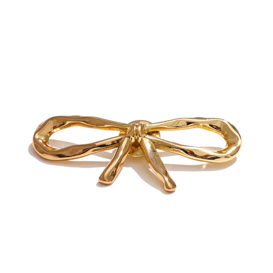 Bowknot sun moon stainless steel brooch pin - product image