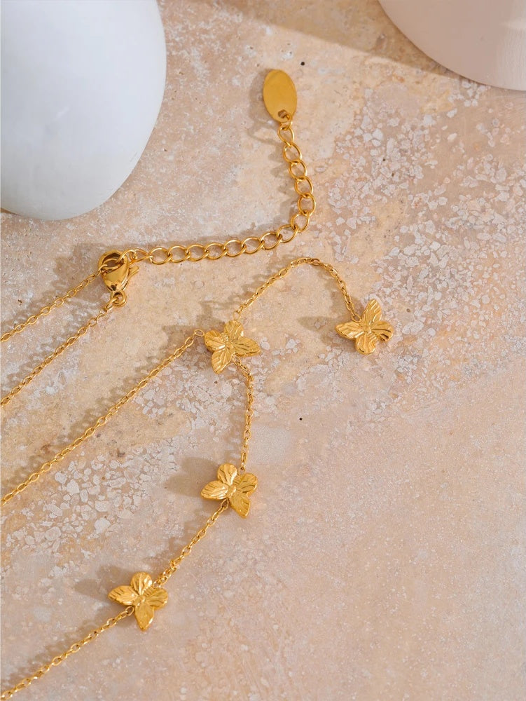 Butterfly chain abstract pendant collar necklace - product image