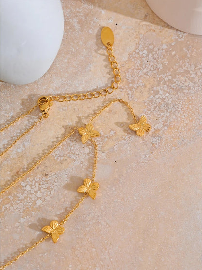 Butterfly chain abstract pendant collar necklace - product image
