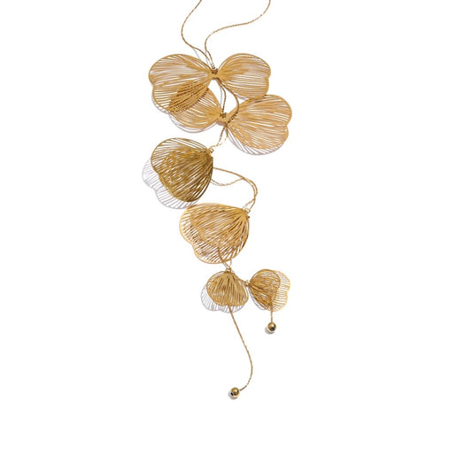 Butterfly long pendant sweater chain necklace - product image