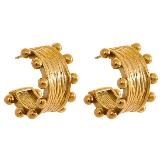 C shape contemporary hoop earrings - product image
