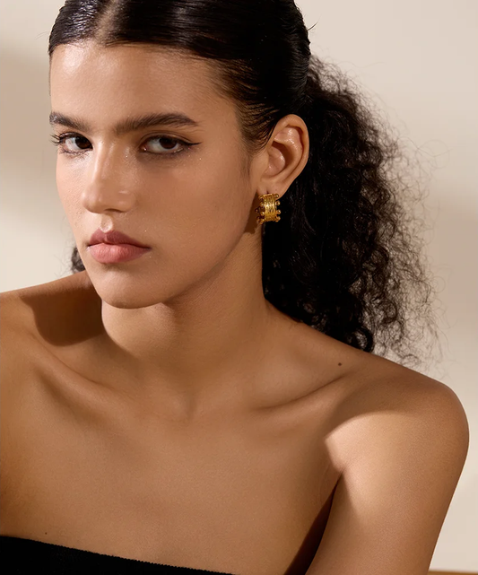 C shape contemporary hoop earrings - product image