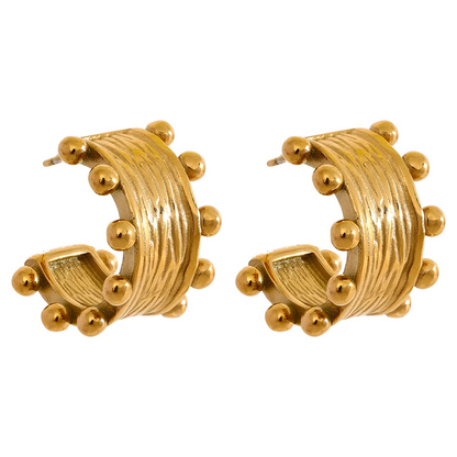 C shape contemporary hoop earrings - product image