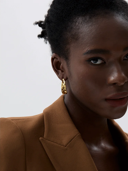 C shape contemporary hoop earrings for women - product image
