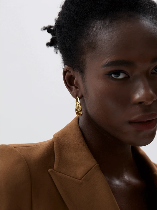 C shape contemporary hoop earrings for women - product image