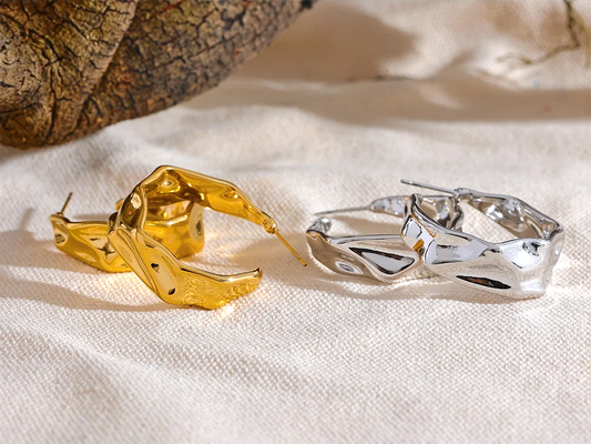 C shape contemporary hoop earrings for women - product image